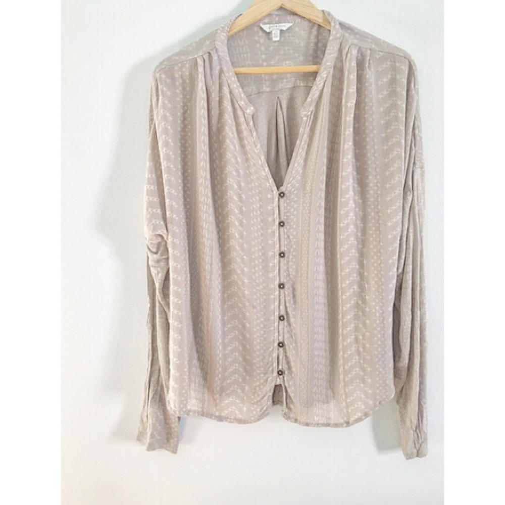 NWOT Lucky Brand Gauzy Mudcloth Print Top